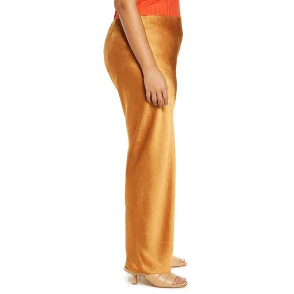 Vince High-Waist Fluid Satin Bias Pant Women's Burnt Orange Size 1X NWT - Picture 4 of 16